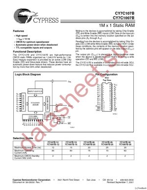 CY7C1007B-15VXIT datasheet  